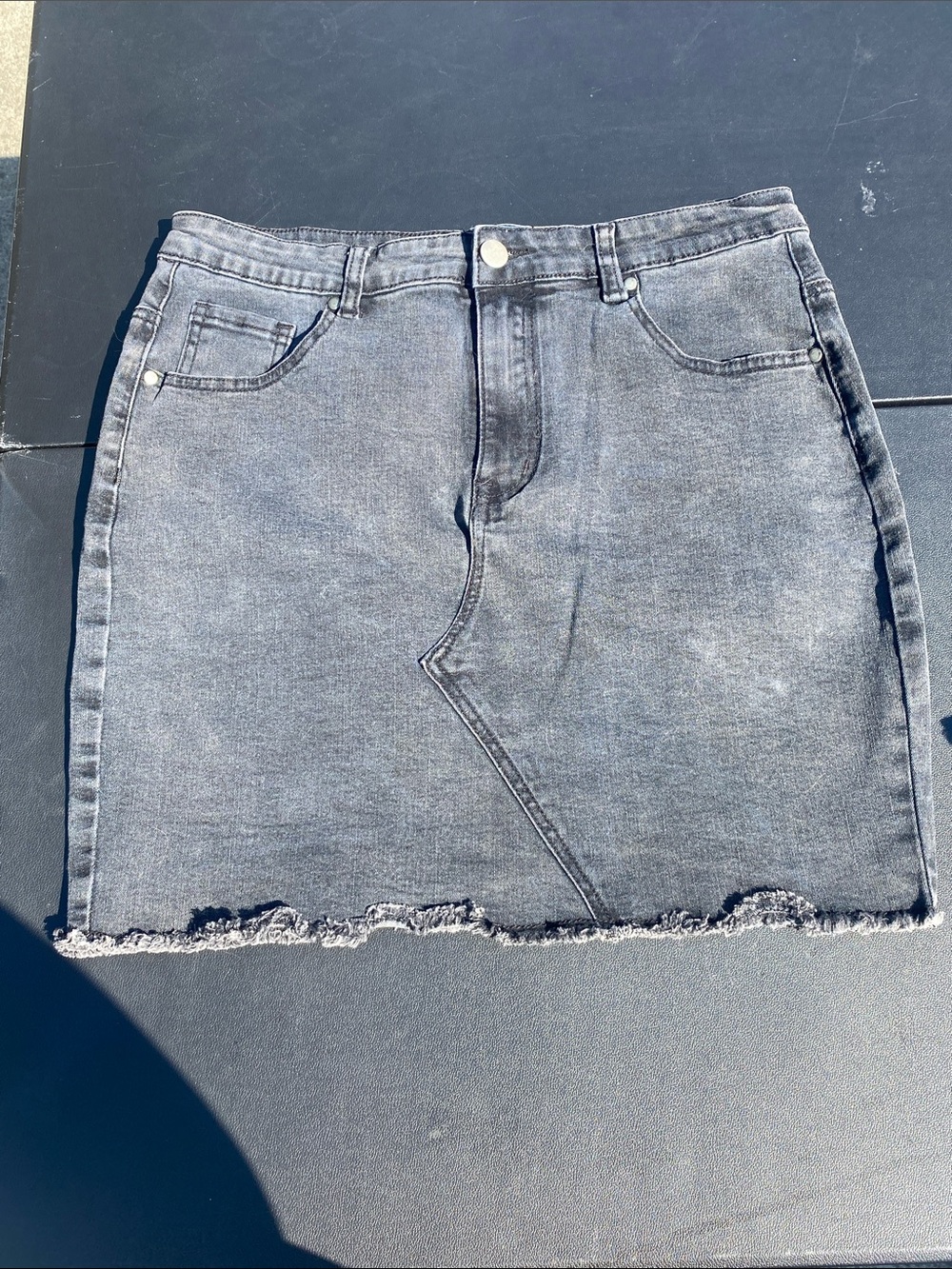 Just Quella Black Denim Mini Y2K Skirt Sz L